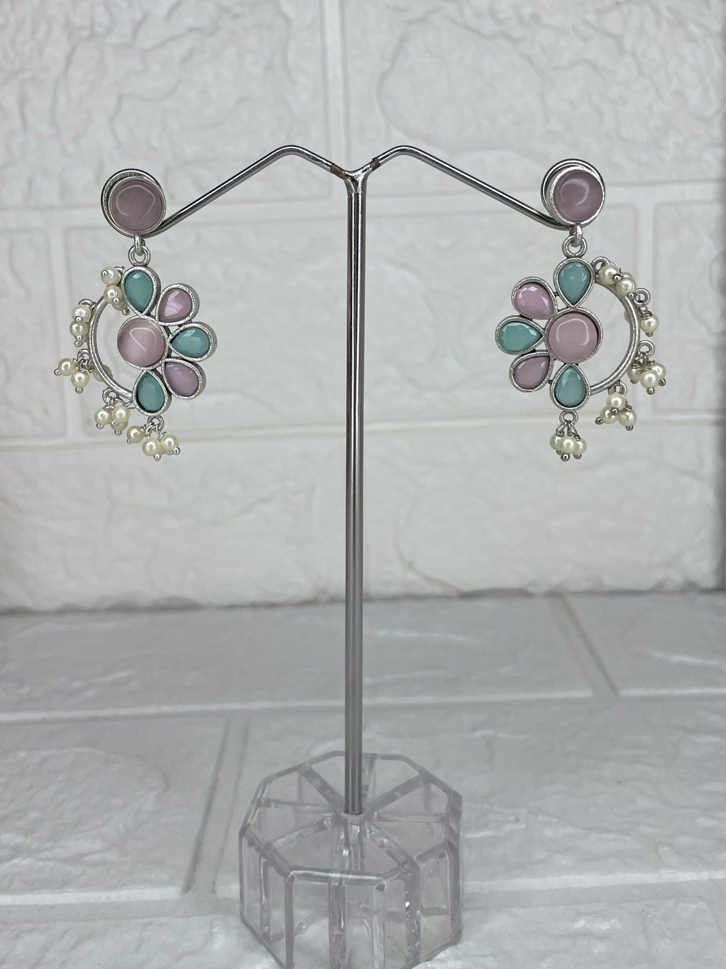 Phool Earrings (Pink & Turquoise)