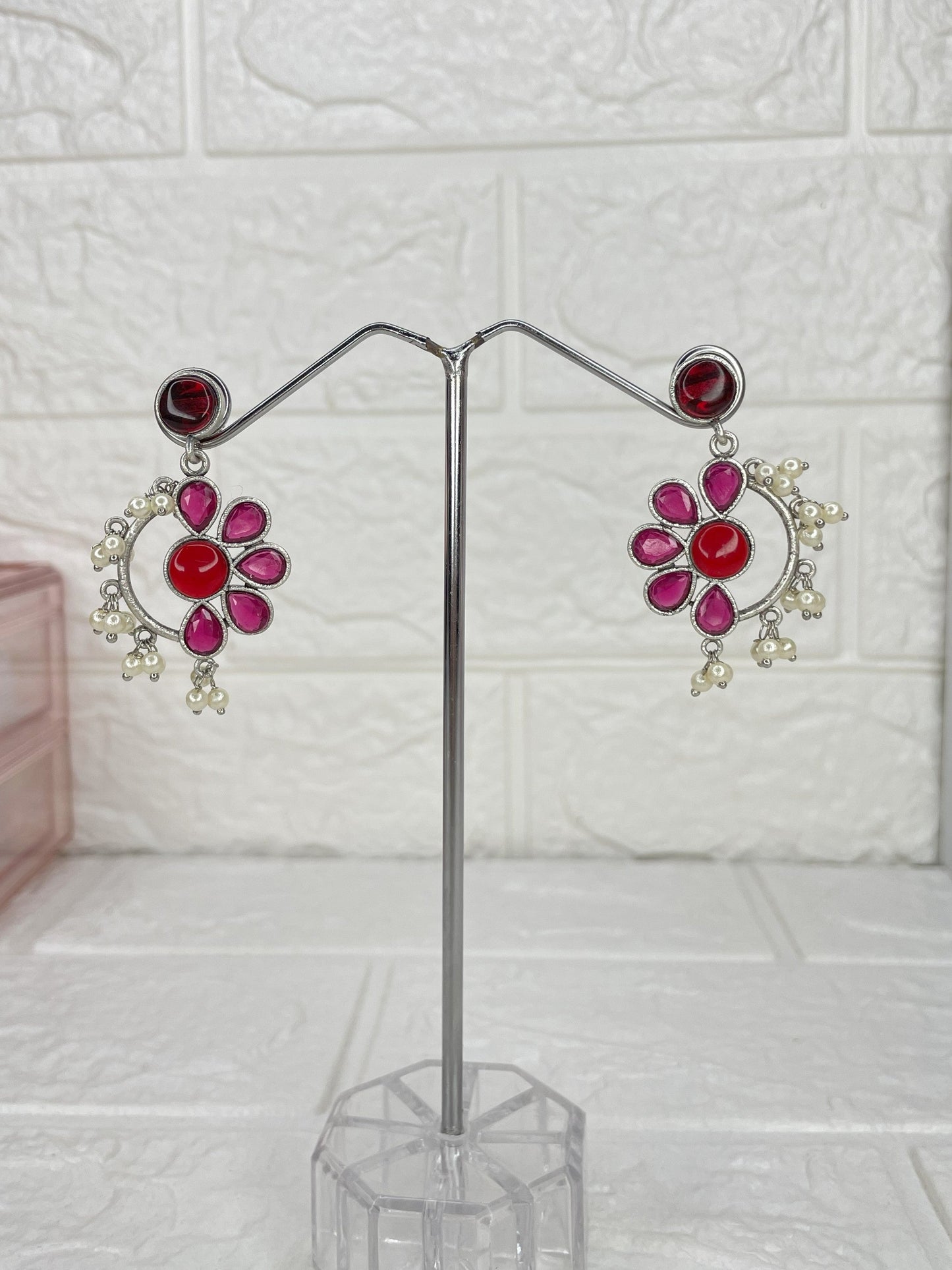 Phool Earrings (Ruby)
