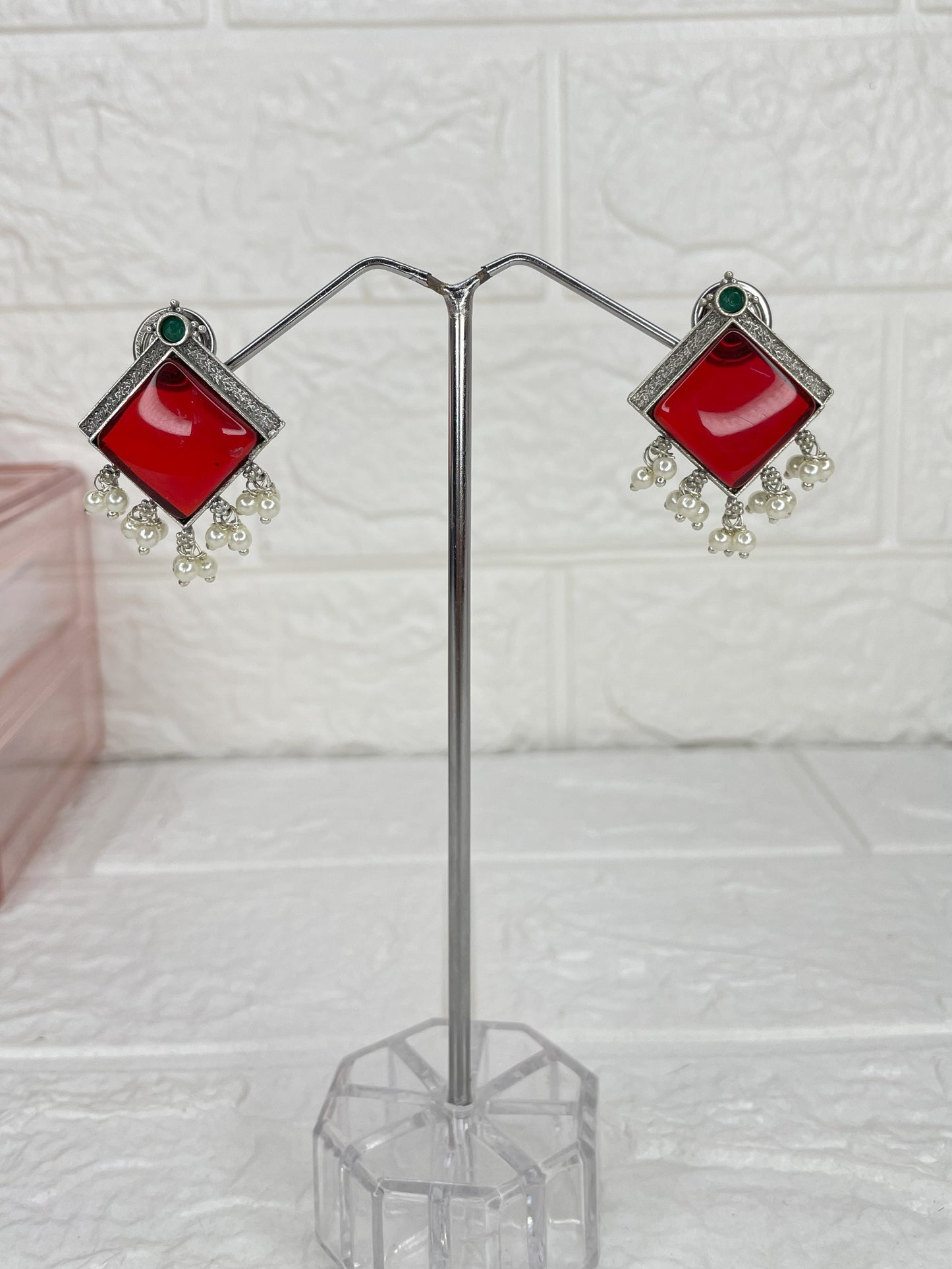Charulata Earrings (Red)