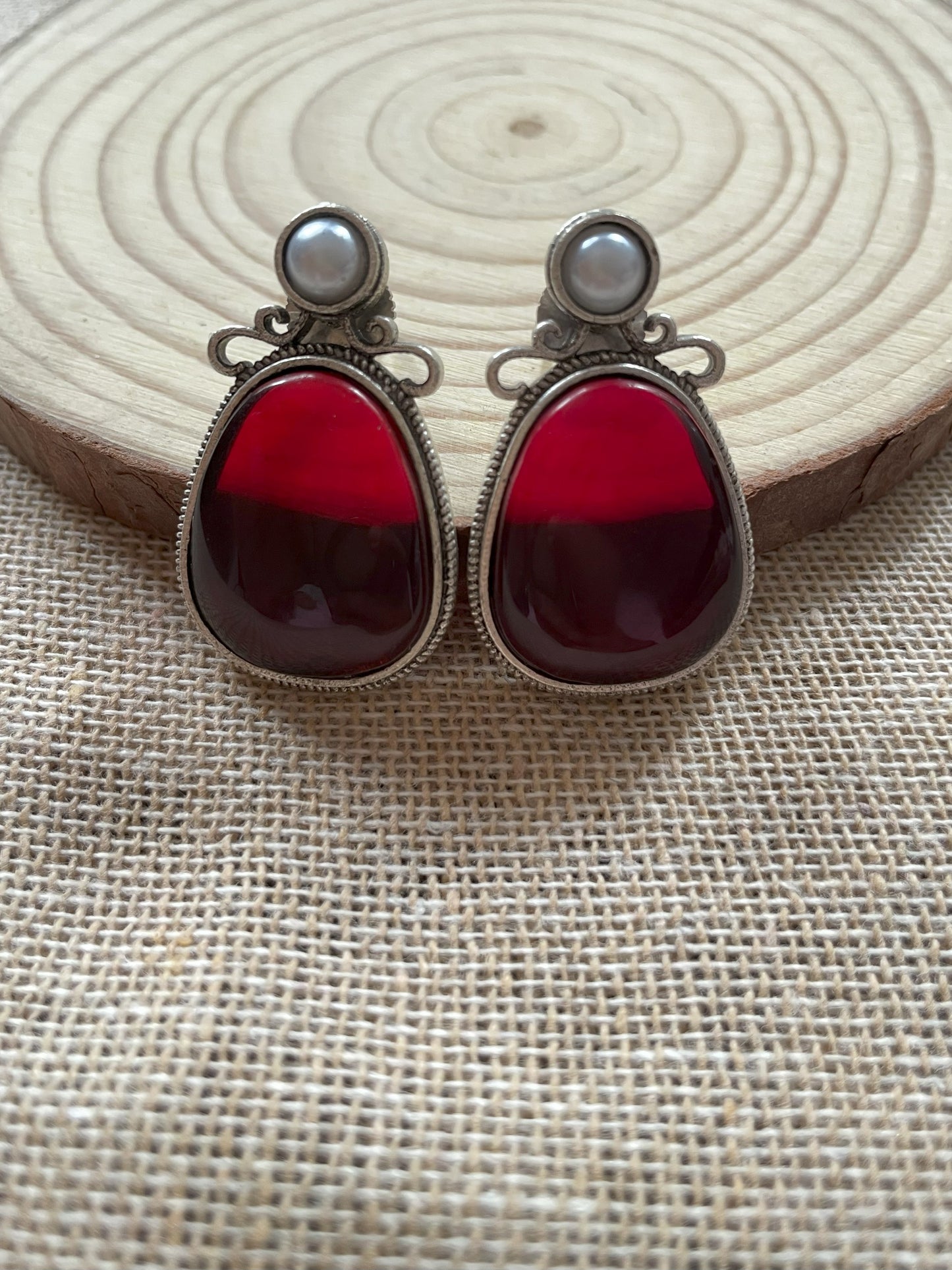 Madhavi Earrings (Ruby)