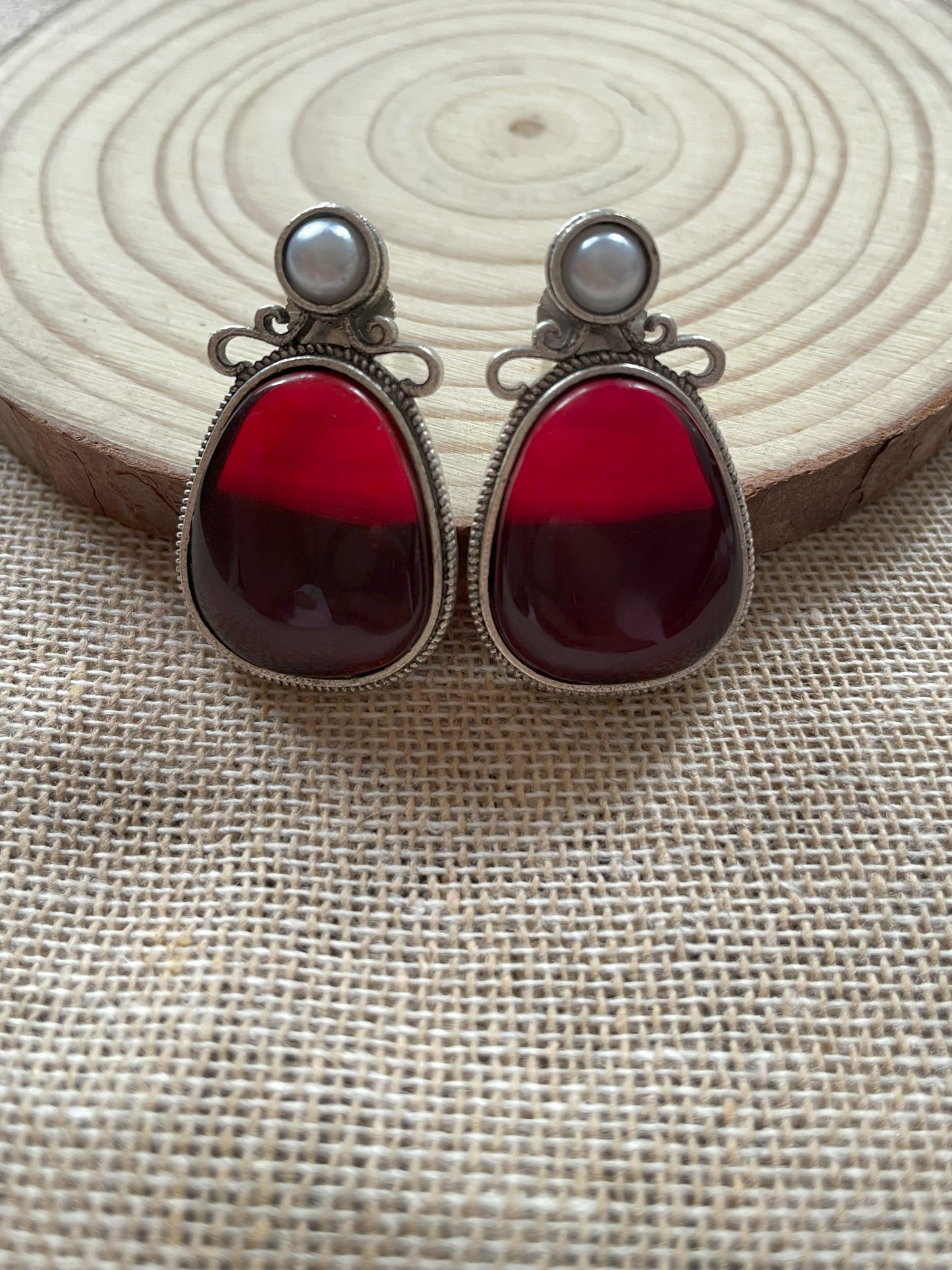 Madhavi Earrings (Ruby)