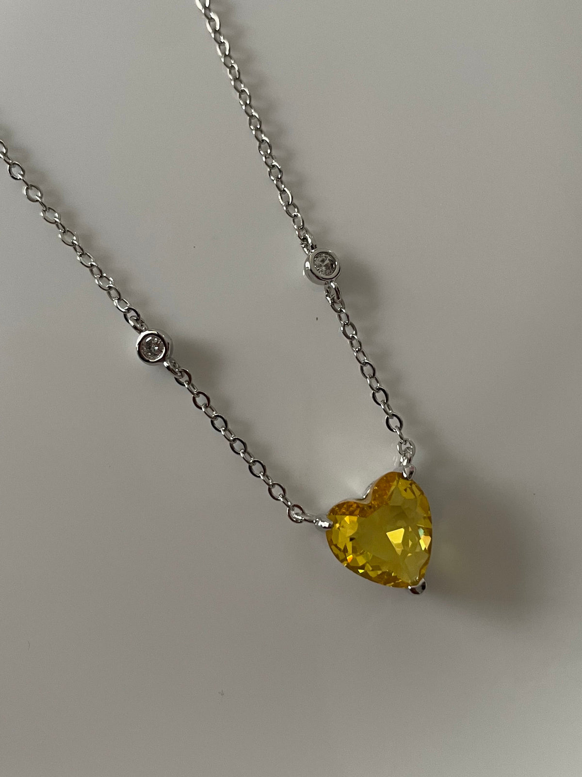 Diamond Heart Necklace-Yellow