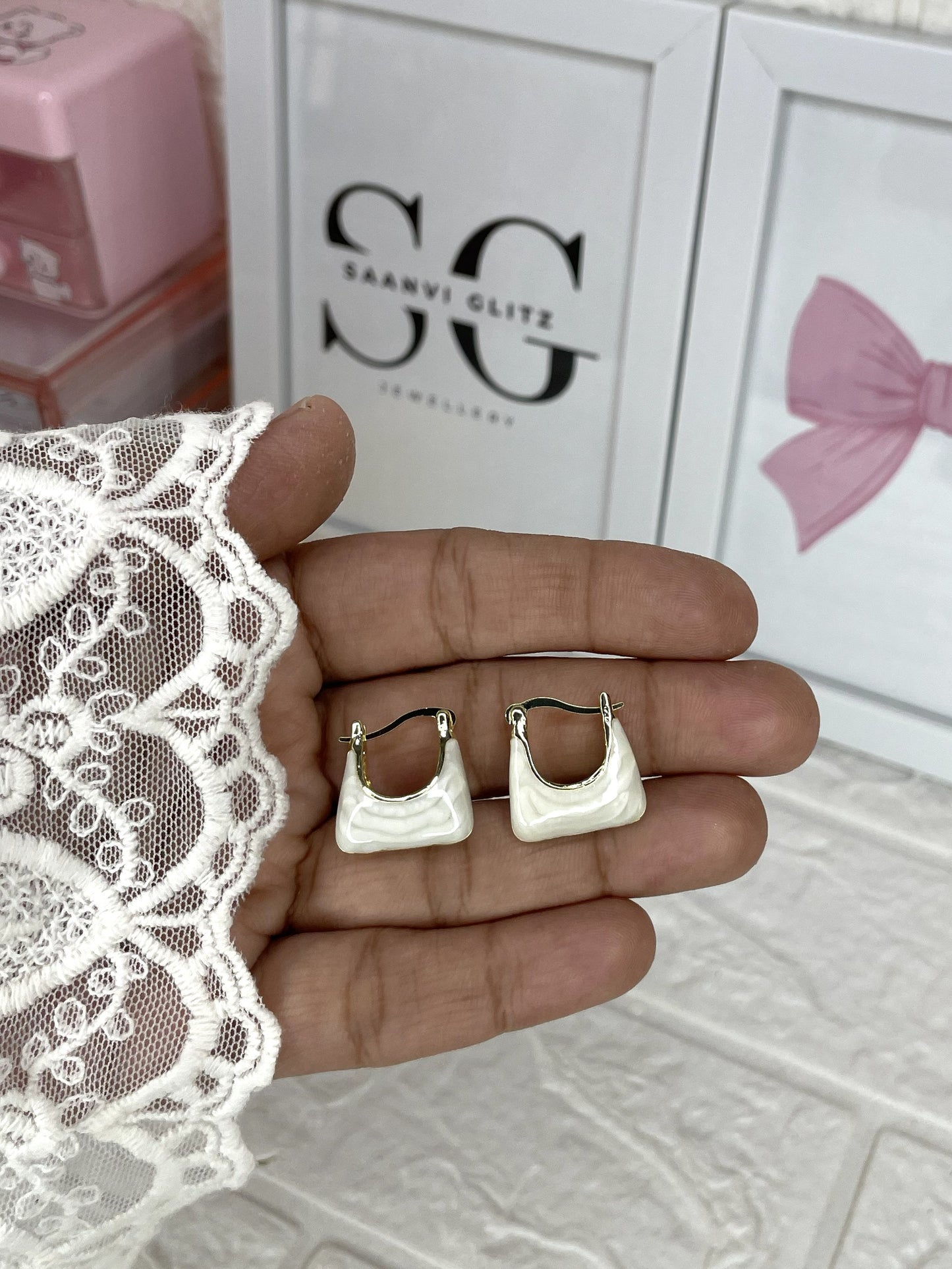 Glossy Swirl Hoops Earrings