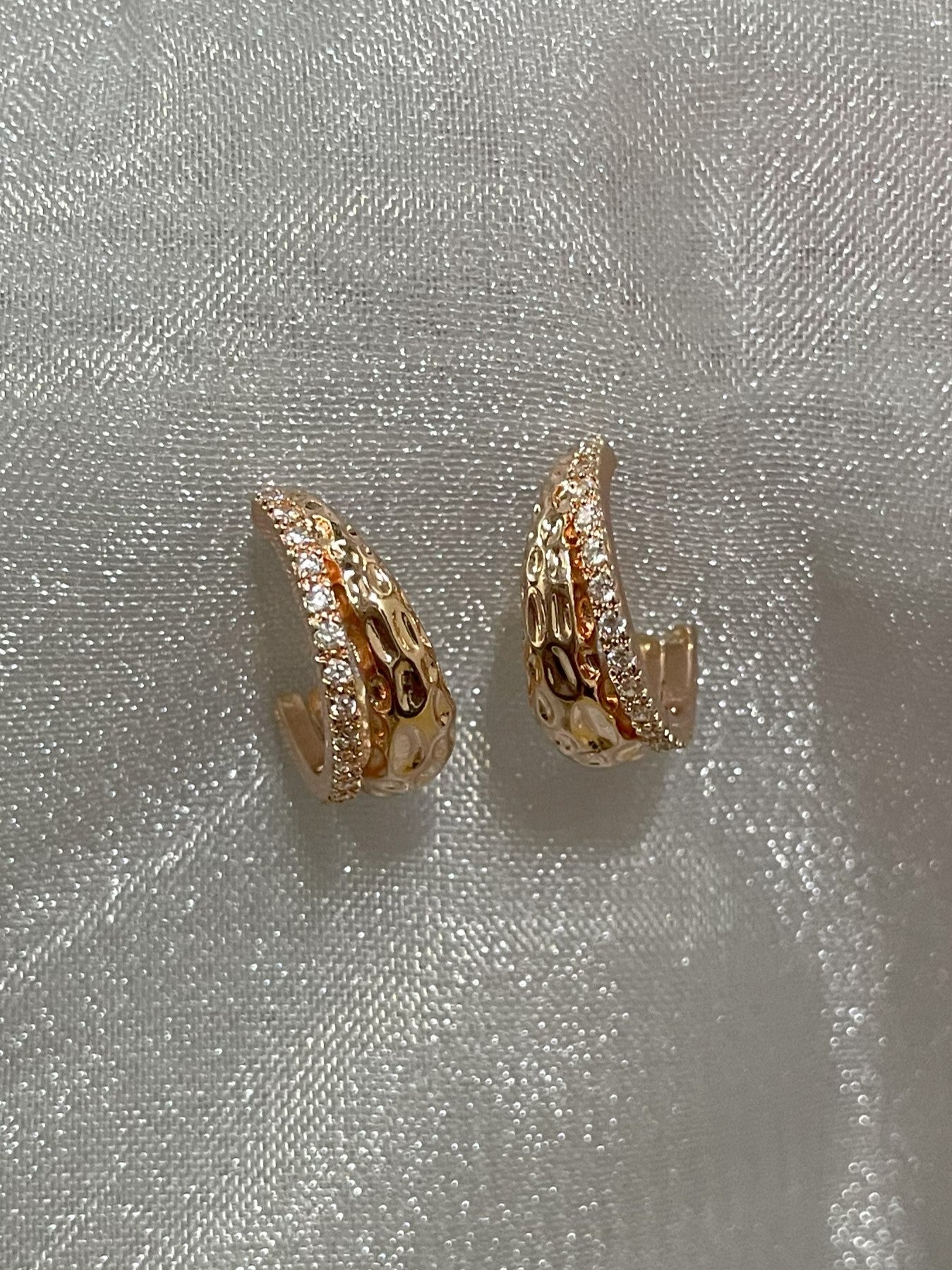 Rose Gold Diamond Hoops