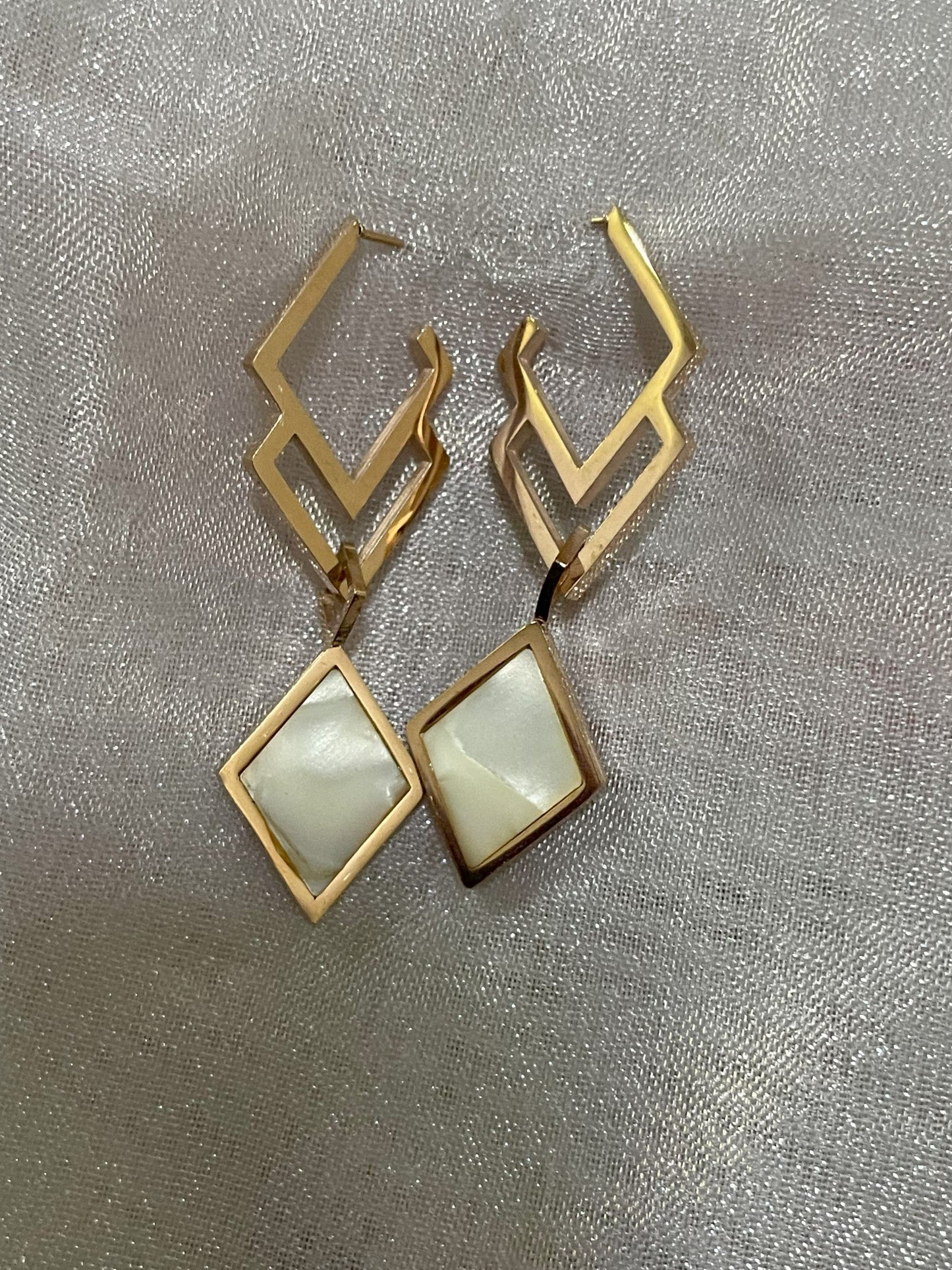 White Geometric Danglers