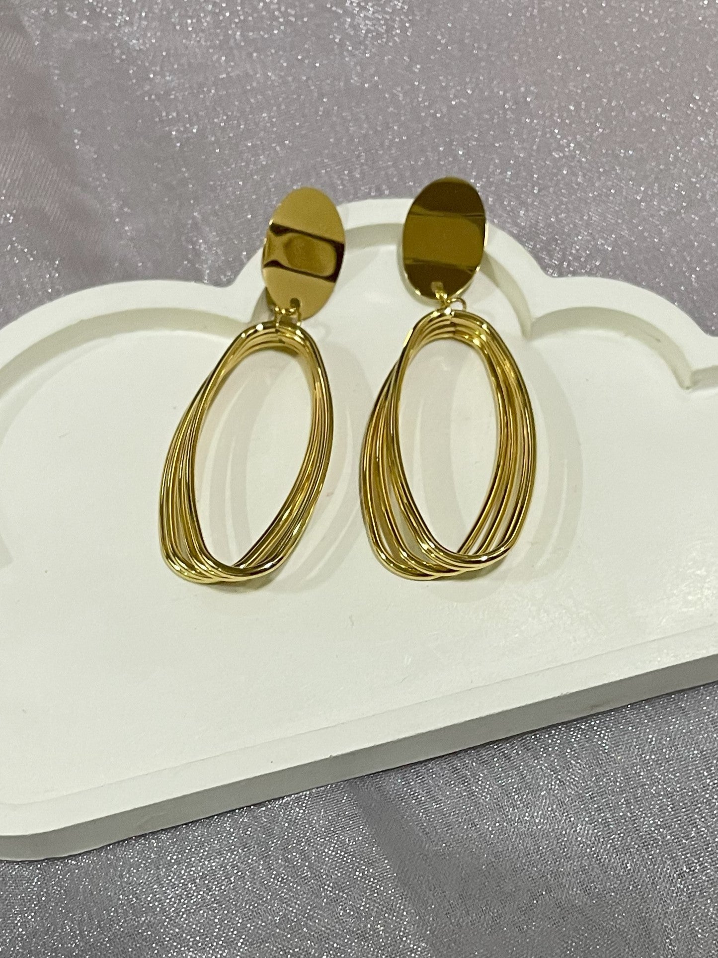 Oval Golden Danglers