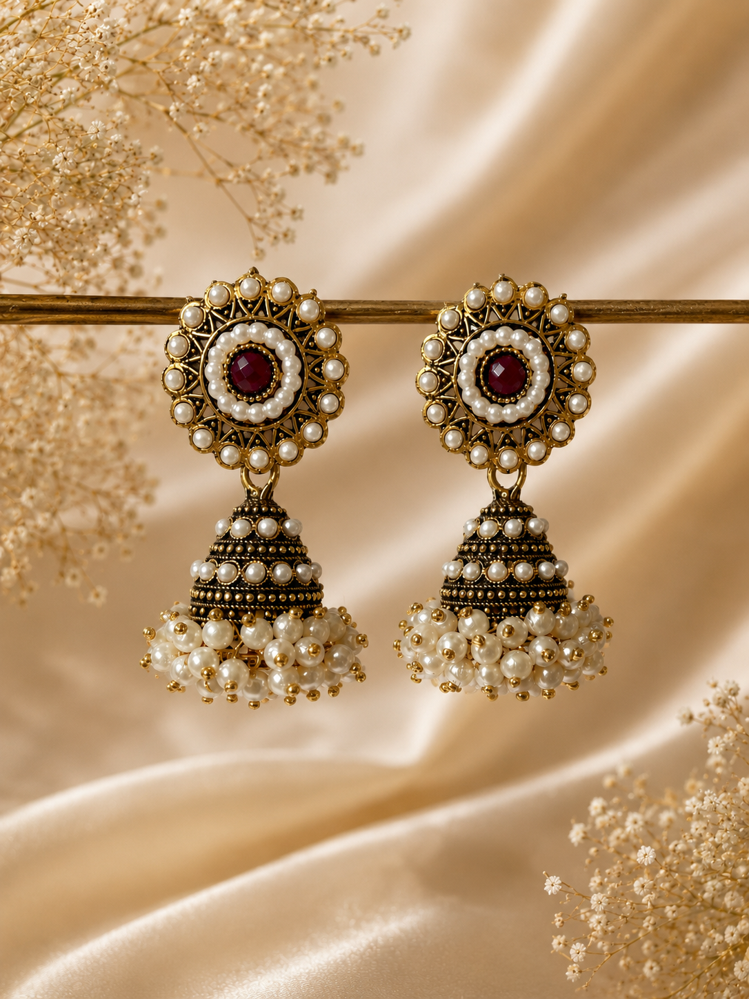 Aarna Pearl Jhumka Earrings
