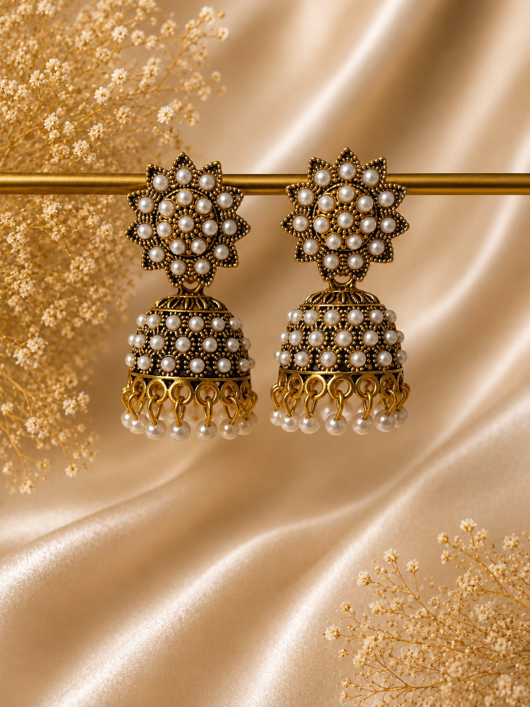Tara Pearl Jhumka Earrings