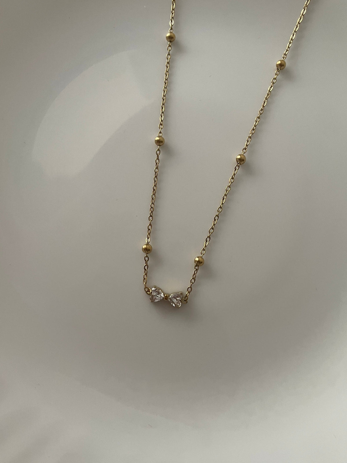 Amora Bow Crystal Necklace