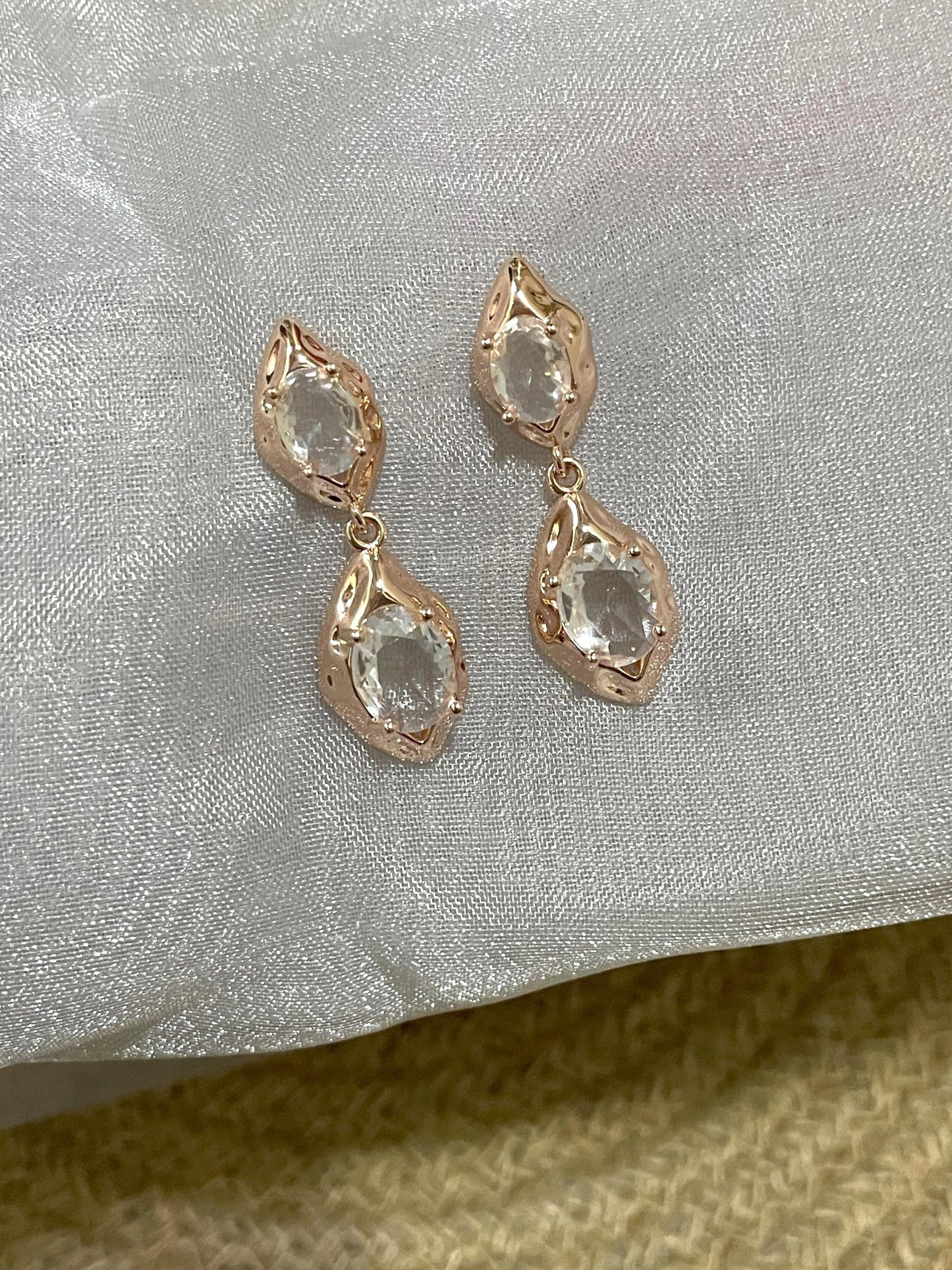 Rose gold Diamond Danglers