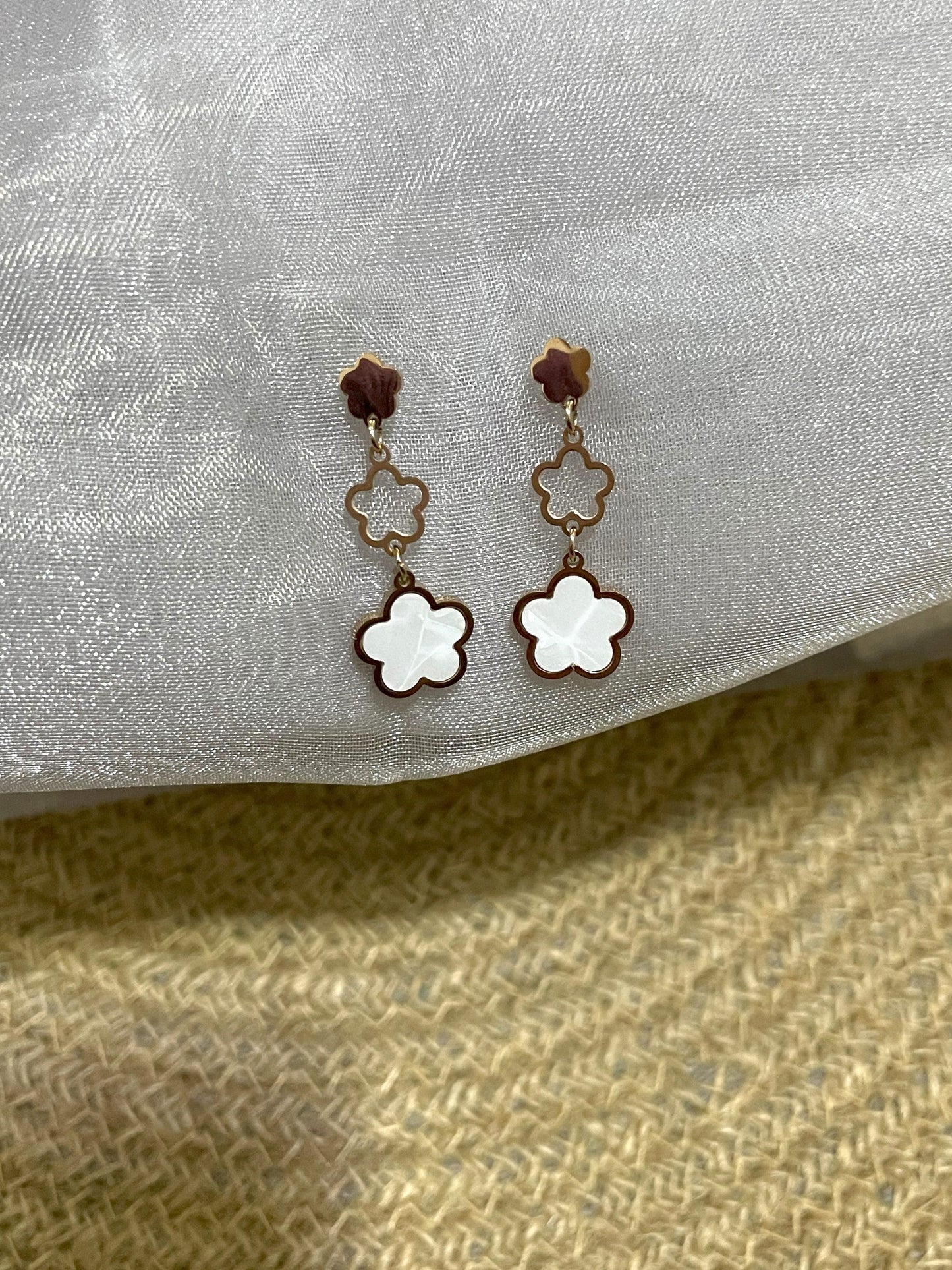 Golden Emilie White Danglers