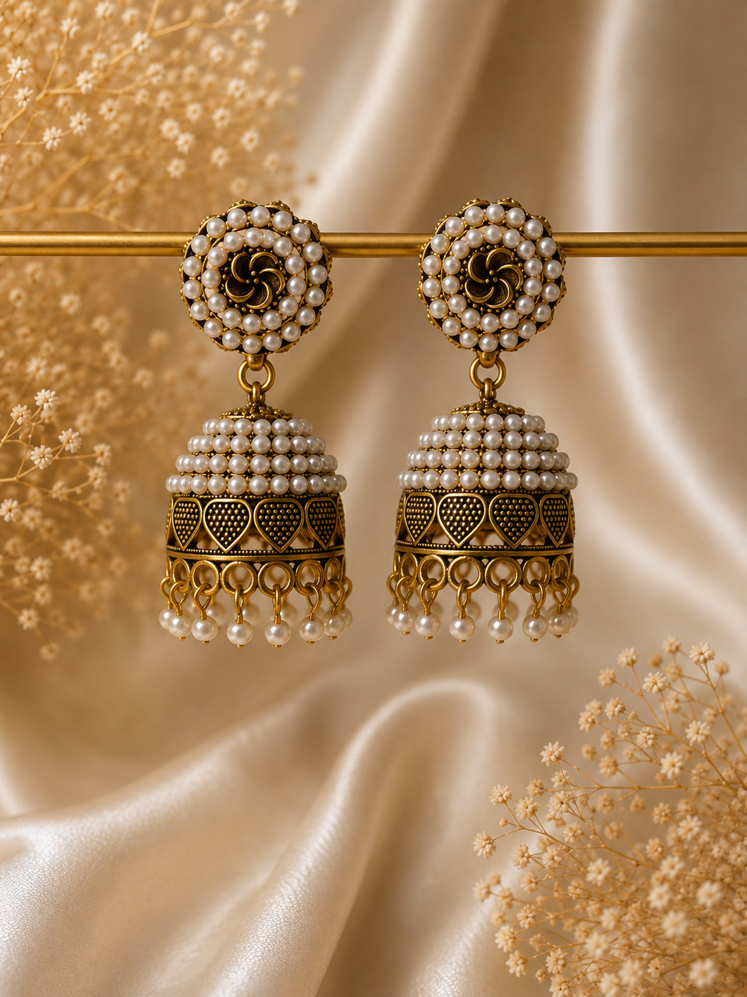 Maharani Pearl Jhumka Earrings