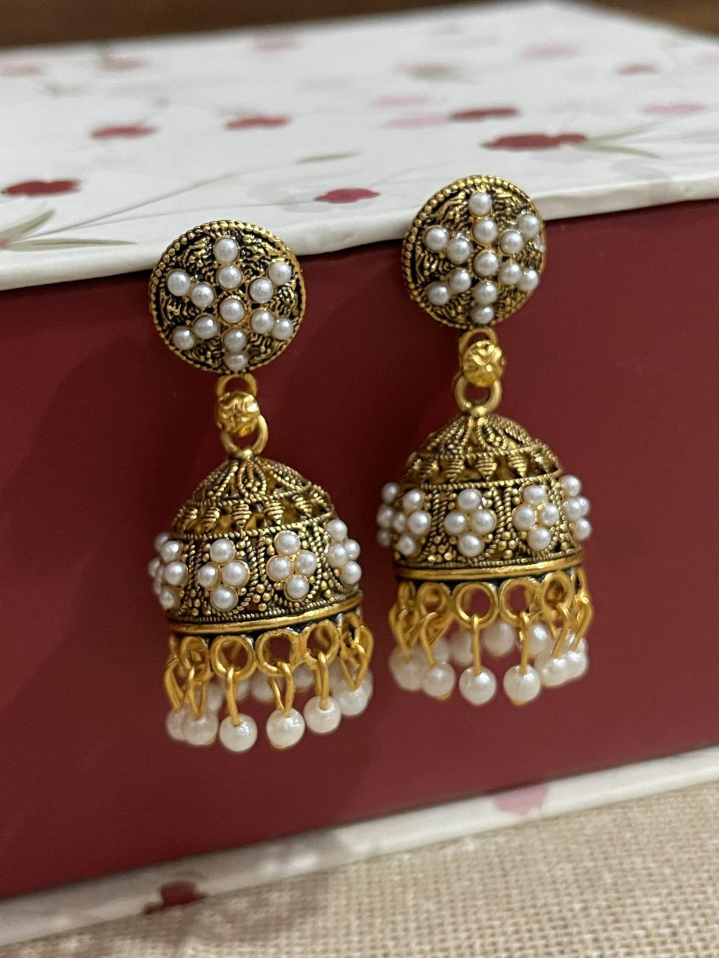 Golden Aura Temple Jhumki