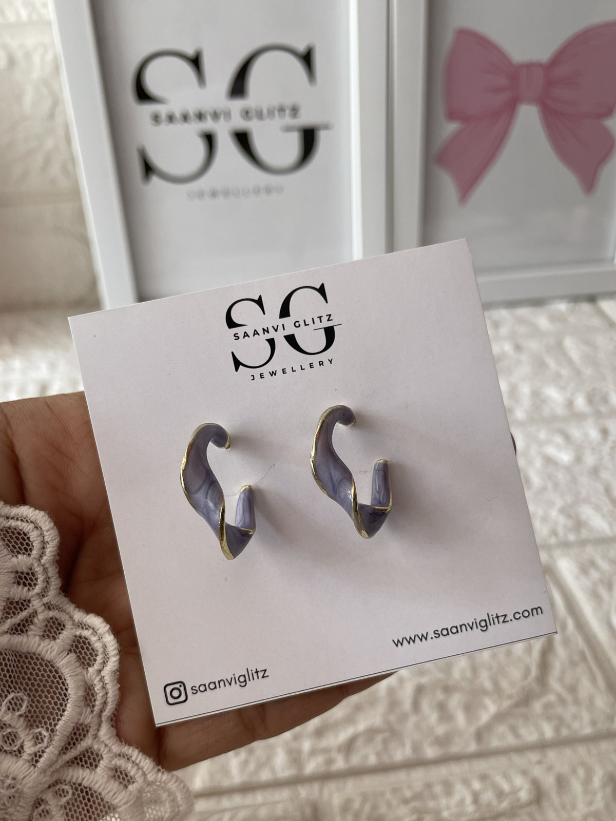 Lilac Swirl Hoops