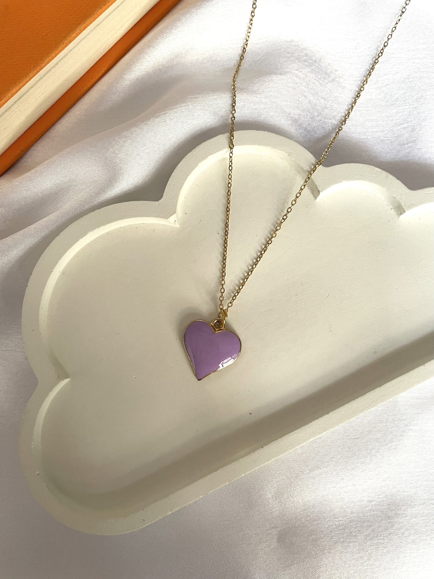 Pinterest'y Heart Necklace (Purple)