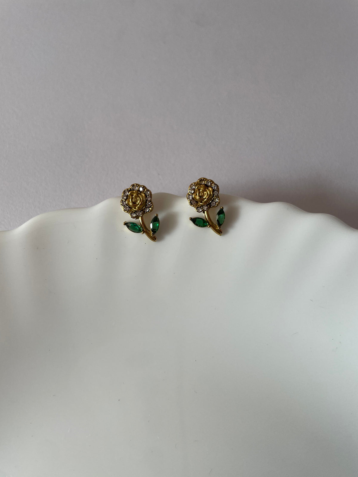 Rosavelle Emerald Bloom Studs