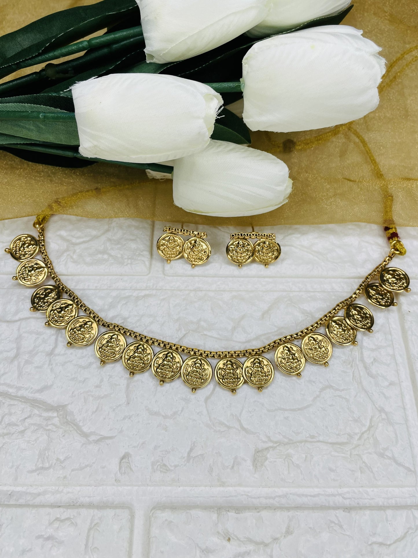 Kanakam Antique Coin Necklace Set