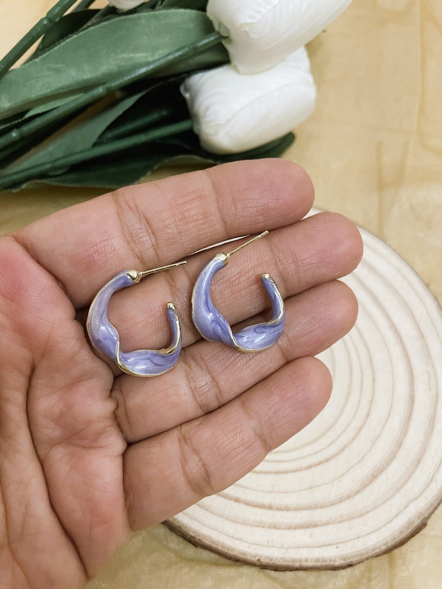 Lilac Swirl Hoops