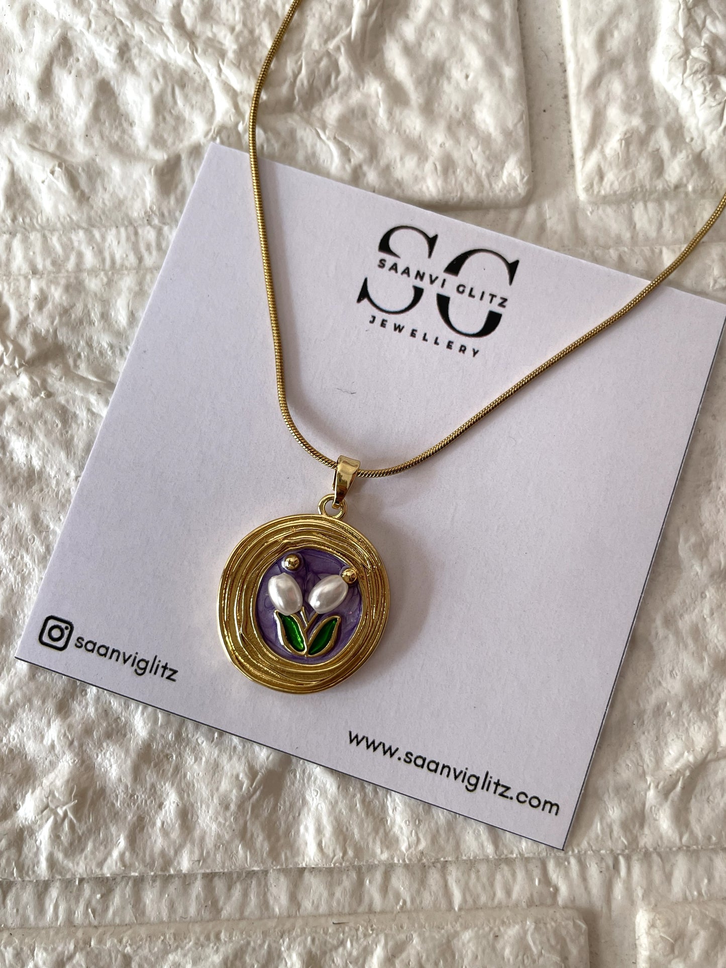 Tulip Love Necklace-Purple