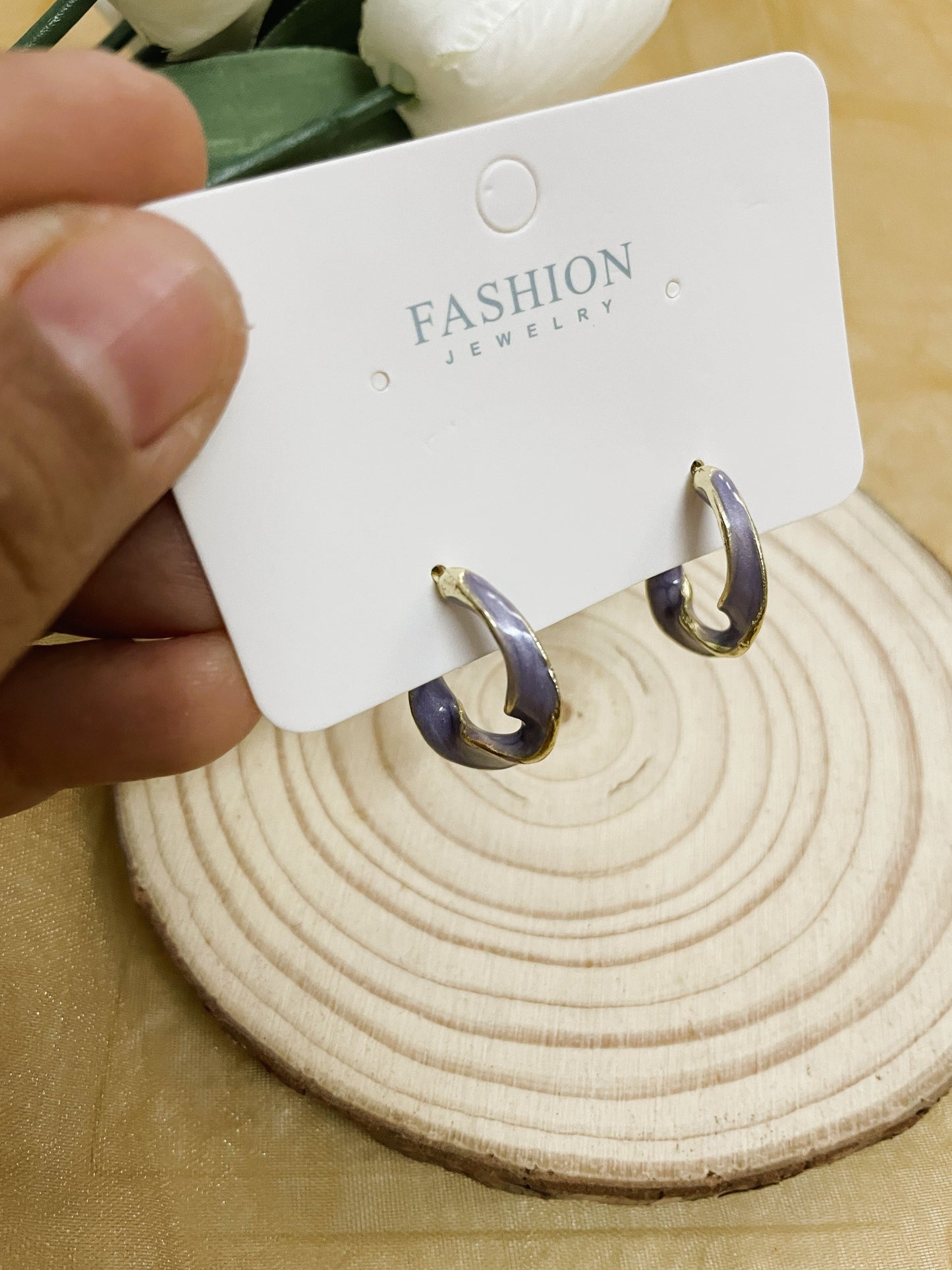 Lilac Swirl Hoops