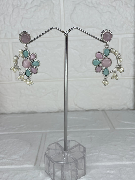 Phool Earrings (Pink & Turquoise)