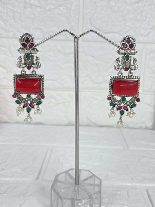 Maharani Earrings (Red & Green)