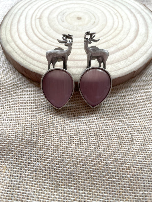 Mrignayani Earrings (Pink)