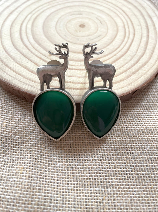 Mrignayani Earrings (Green)