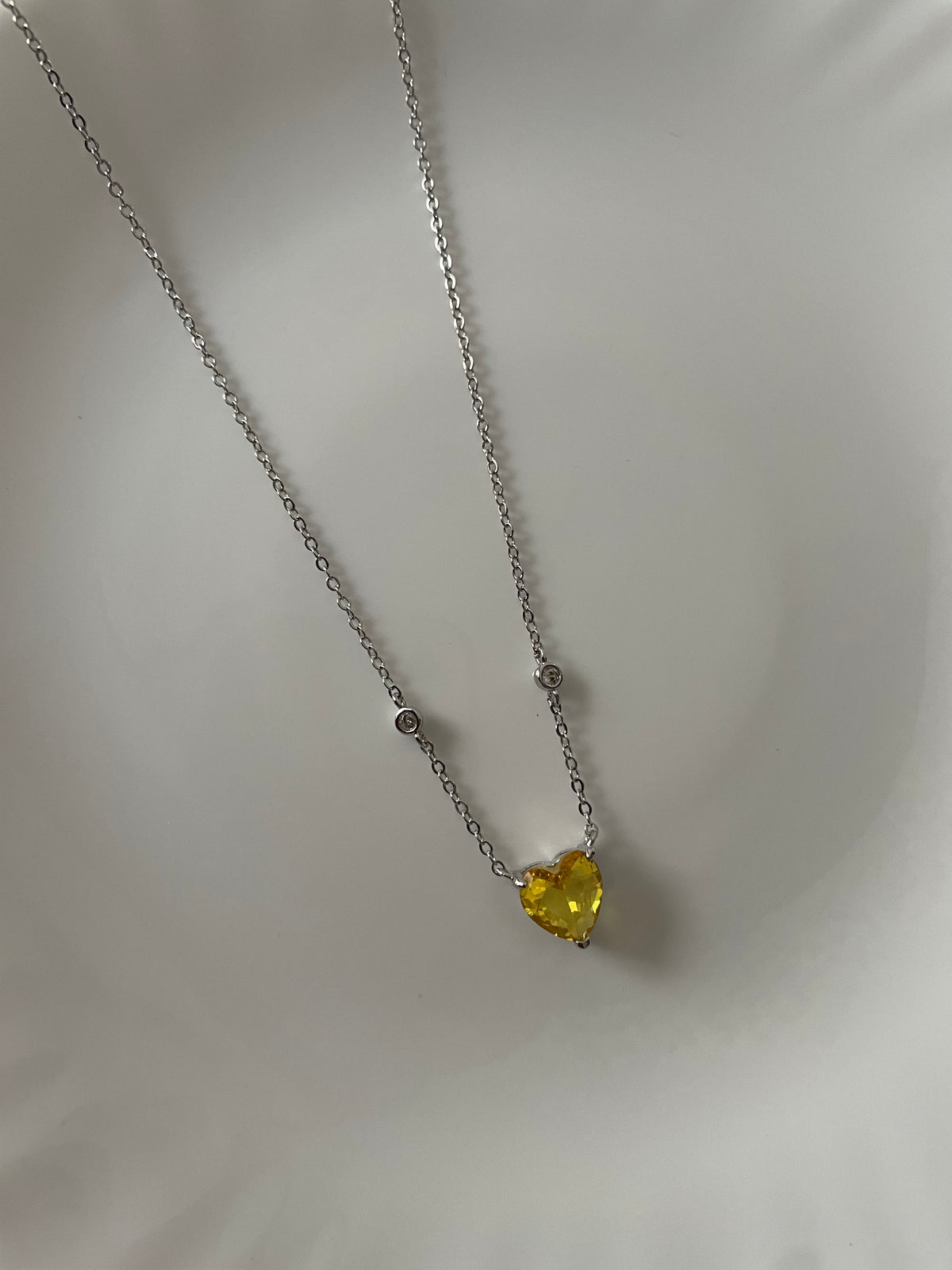 Diamond Heart Necklace-Yellow