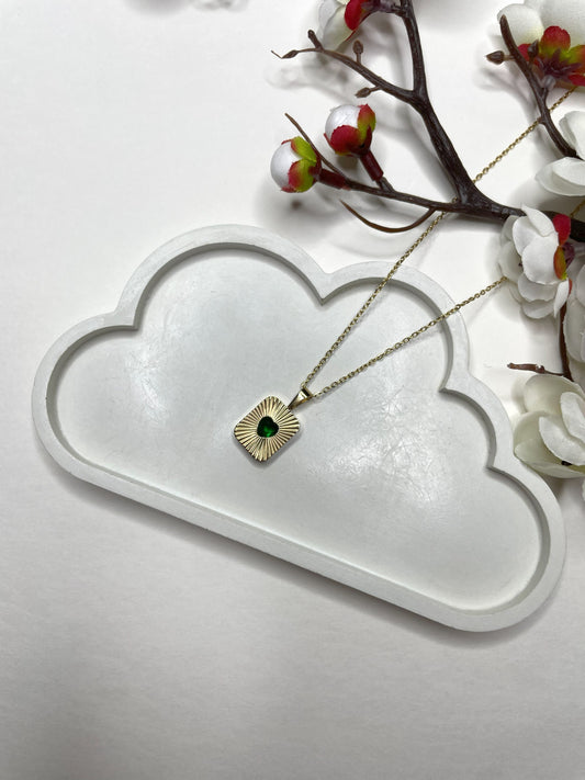 Tiny Green Heart Necklace