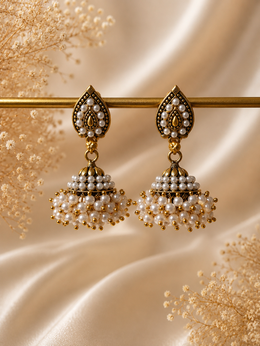 Inaya Pearl Jhumka Earrings