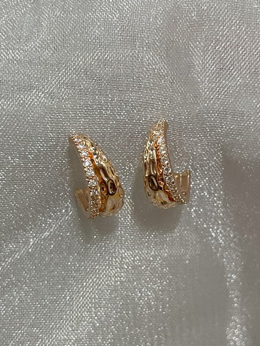 Rose Gold Diamond Hoops