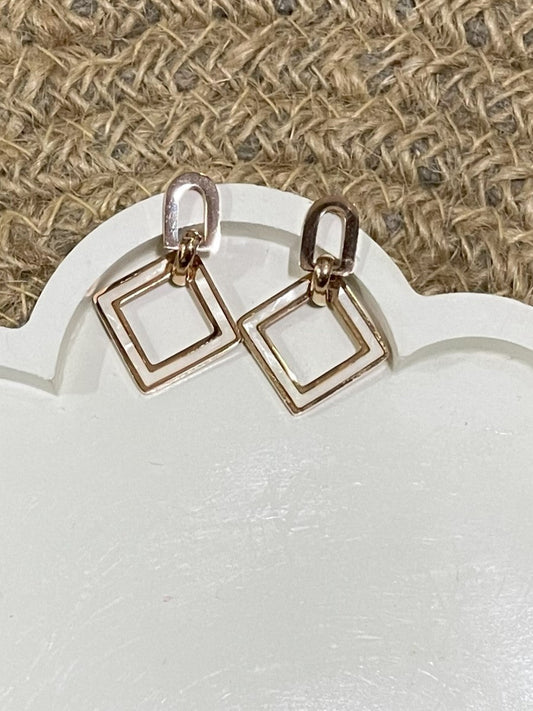 White Rose Gold Danglers