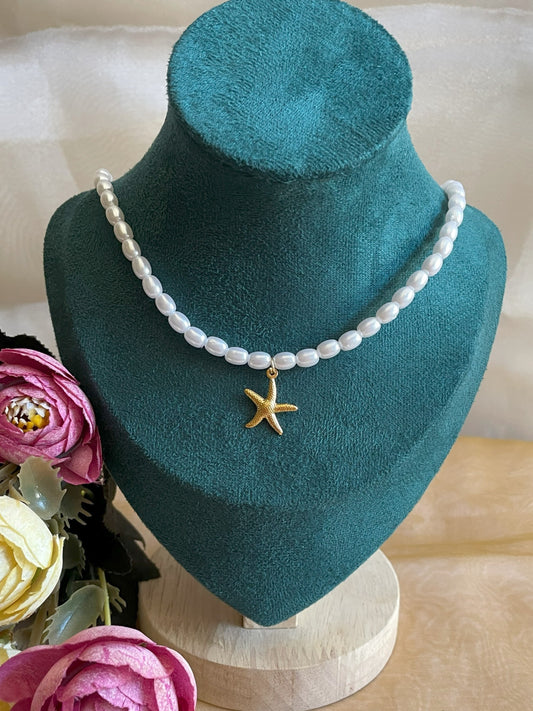 Star Fish Pearl Necklace