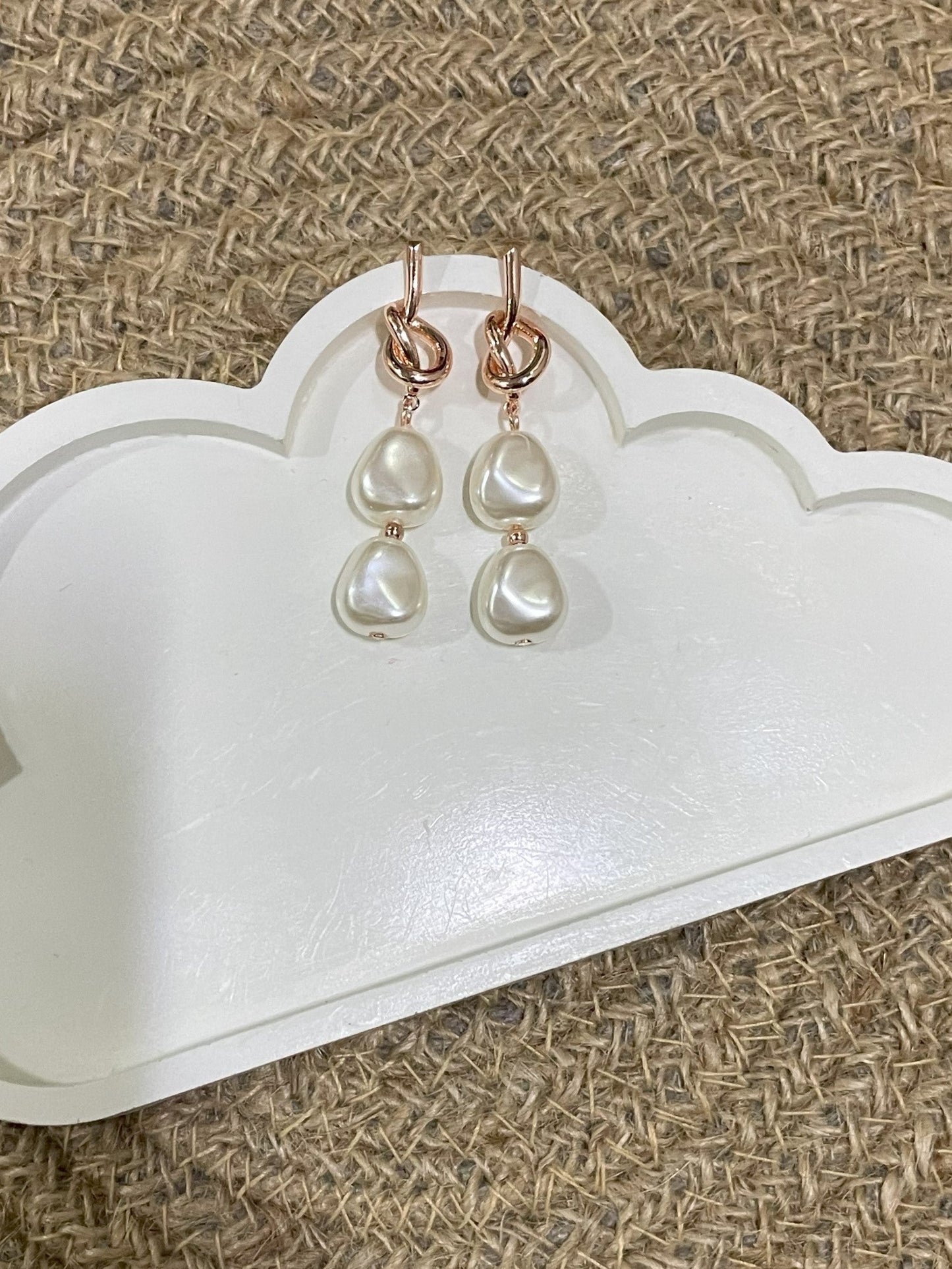 Pearl Rose Gold Danglers