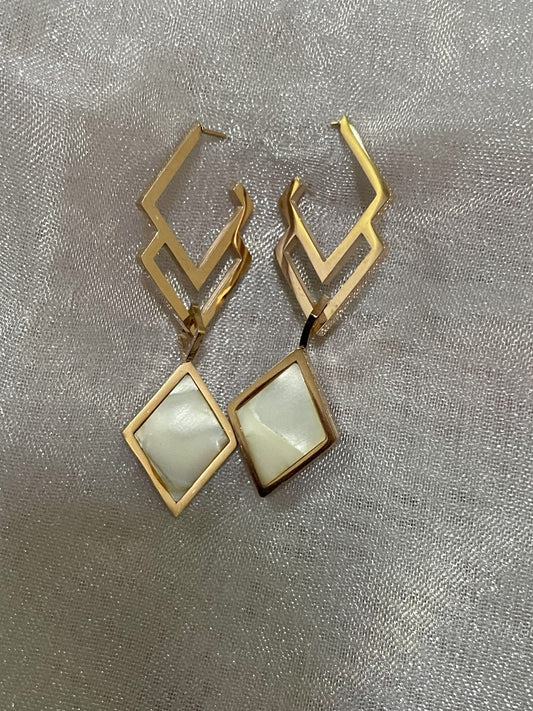 White Geometric Danglers