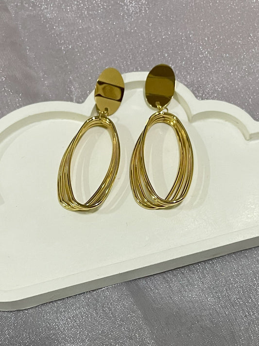 Oval Golden Danglers