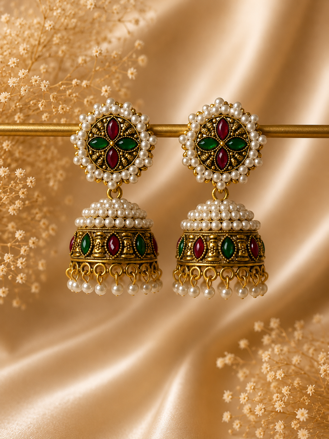 Kiara Pearl Jhumka Earrings