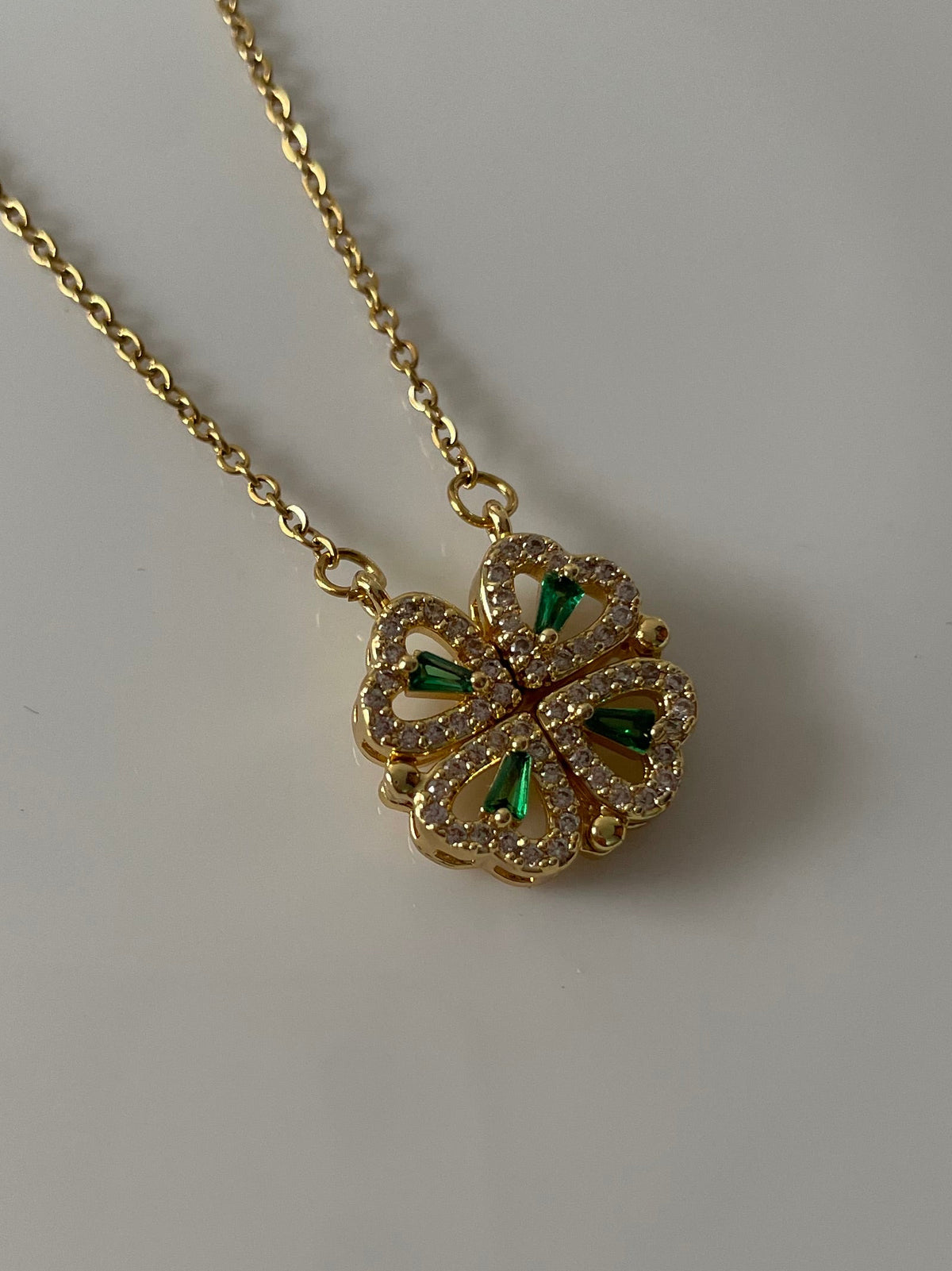Bejewelled Heart Green Necklace