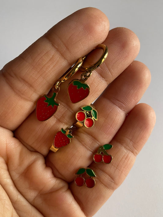 Berry Bliss Trio Earrings (Combo)