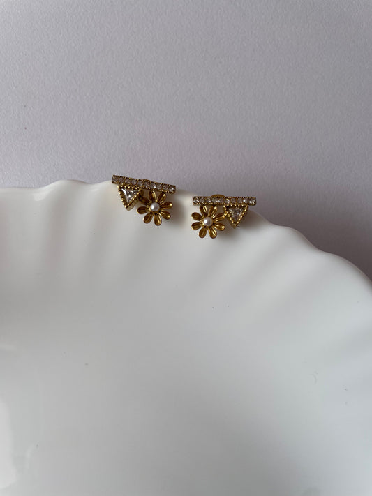 Daisy Crystal Studs-Earrings