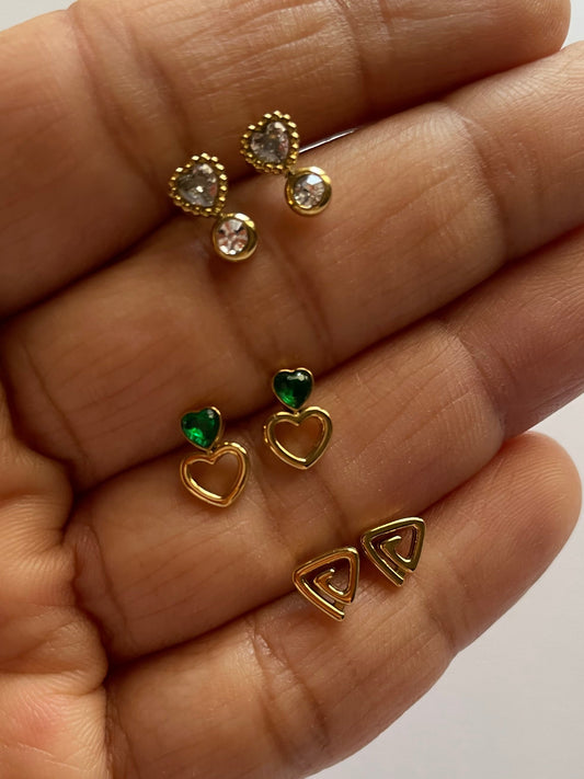 Sweetheart Trio Earrings (Combo)