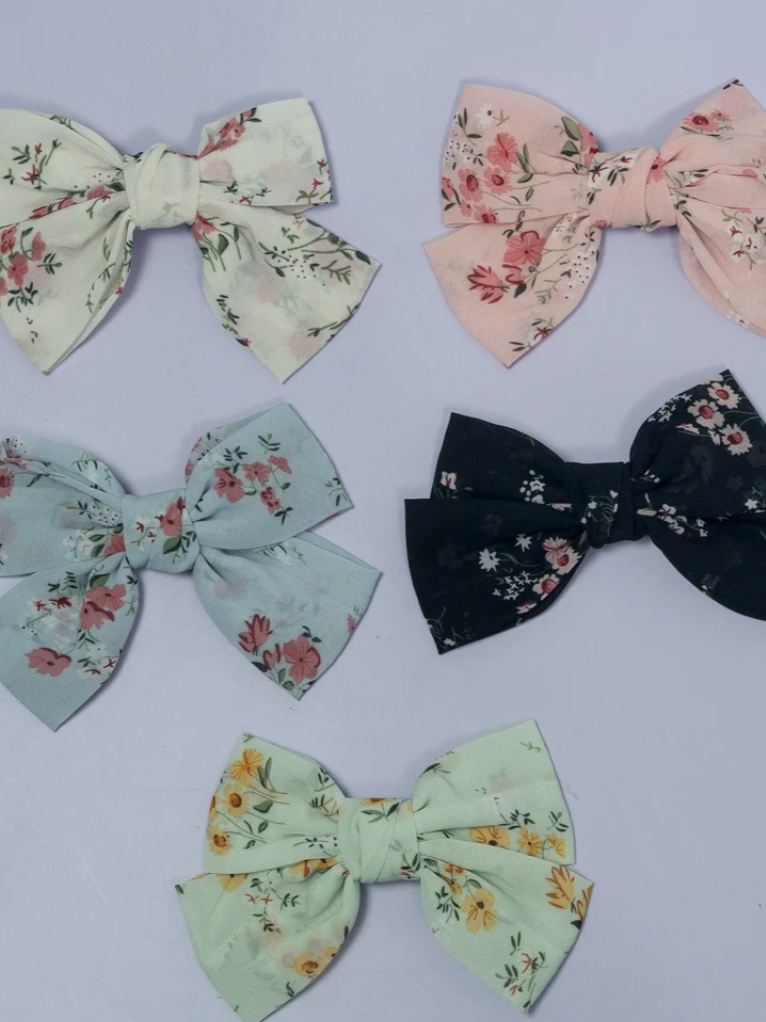Floral Bow-Black