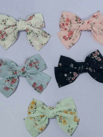 Floral Bow-Black