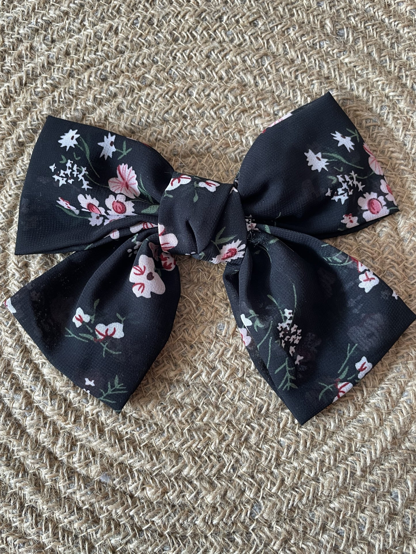 Floral Bow-Black