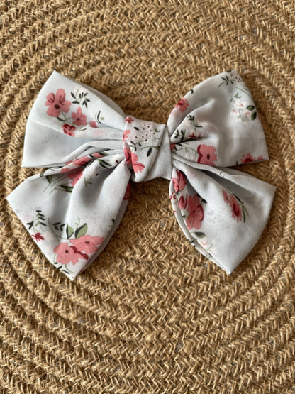 Floral Bow-Sky Blue