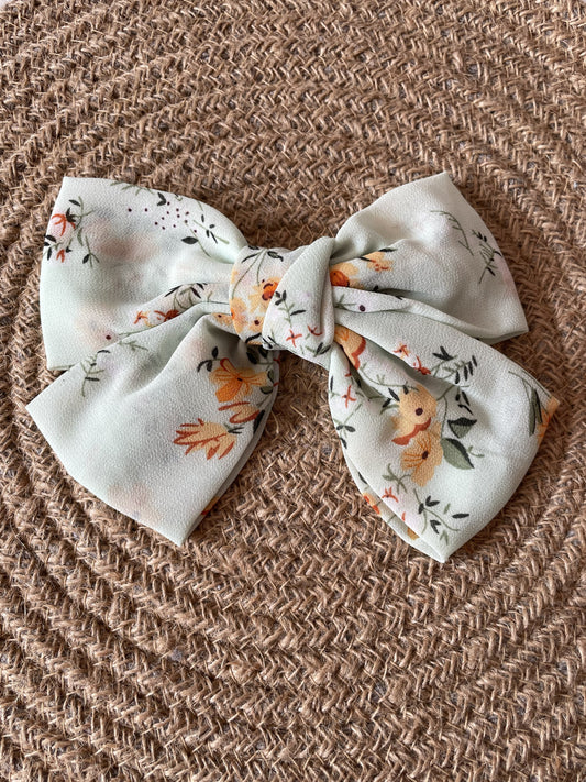 Floral Bow-Pista Green
