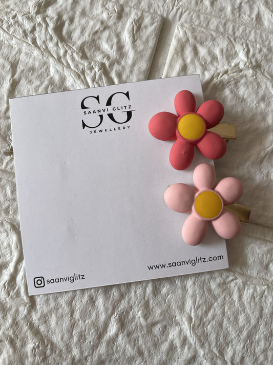 Korean Matte Alligator Pin-Daisy Flower