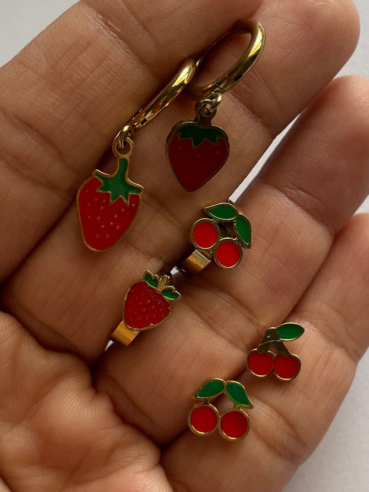 Berry Bliss Trio Earrings (Combo)