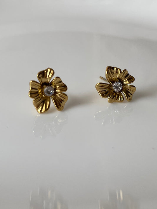 Blooming Gold Studs-Earrings
